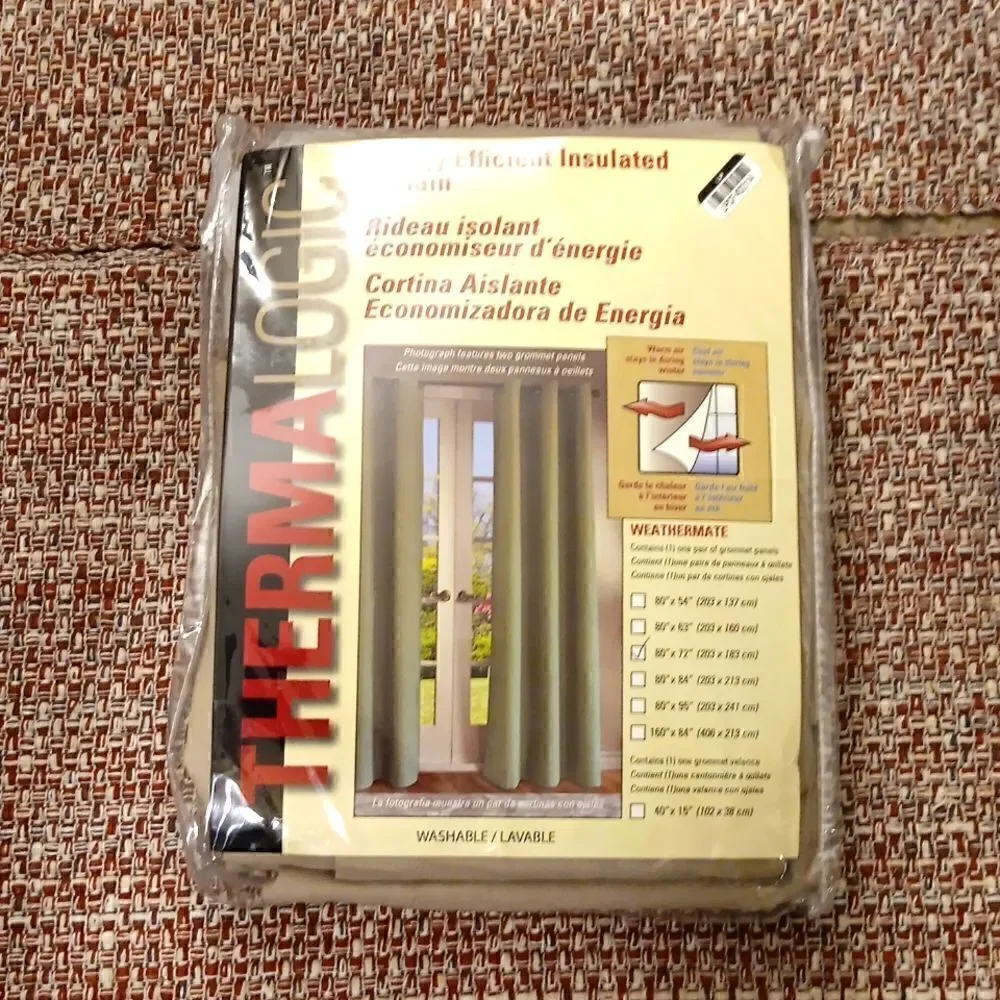New Thermalogic/Weathermate Khaki Solid Grommet Top Panel Pair 80x72 New‎